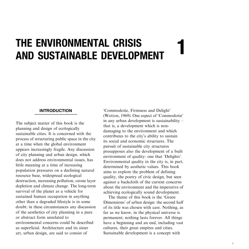Urban Design：Green Dimensions-THE ENVIRONMENTAL CRISIS AND SUSTAINABLE DEVELOPMENT.pdf_第1页