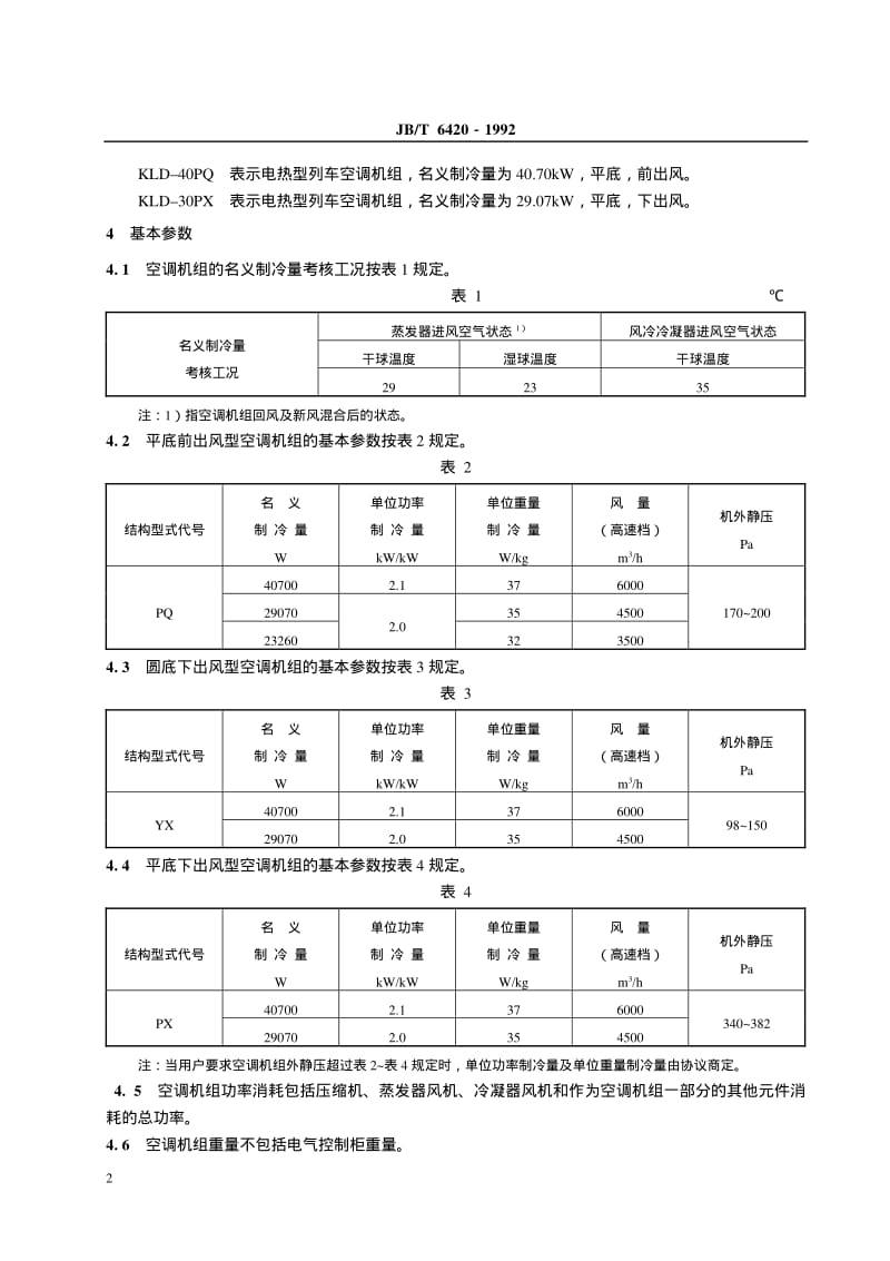 JB-T 6420-1992 单元式列车空调机组.pdf_第3页