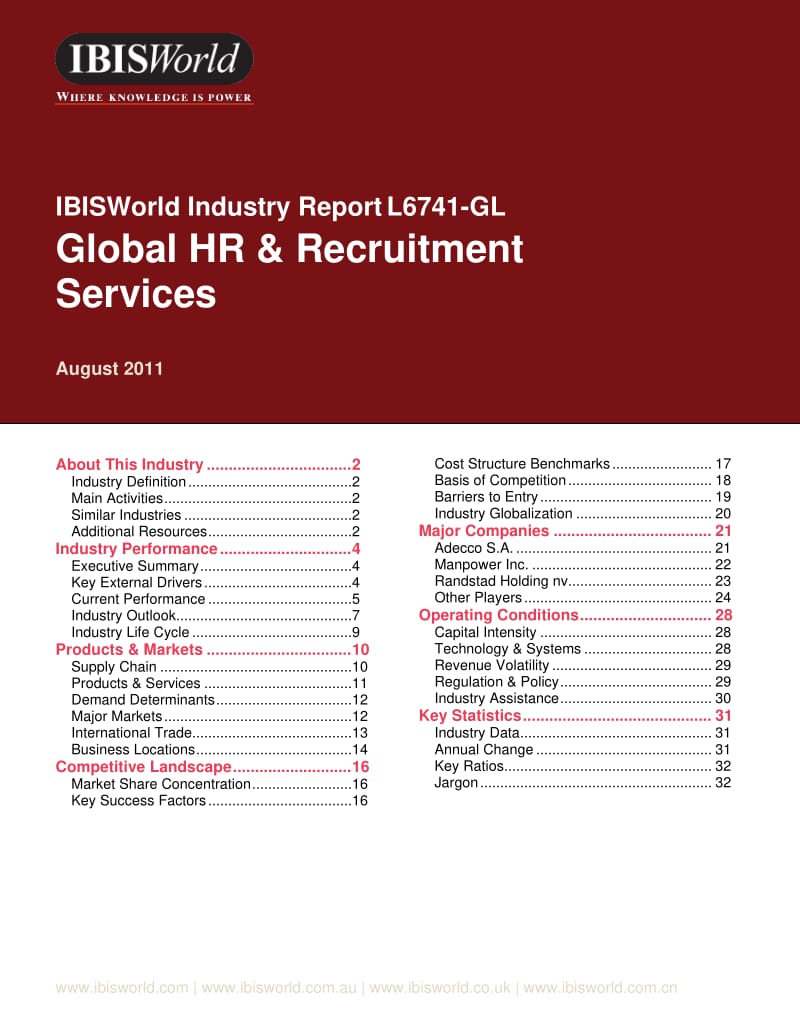 Industry Report - Global HR and Recruitment Services.pdf_第1页