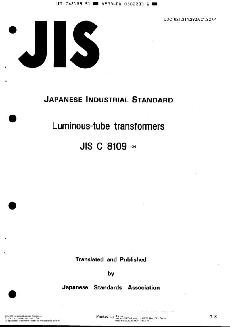 JIS-C-8109-1991-ENG.pdf_第1页