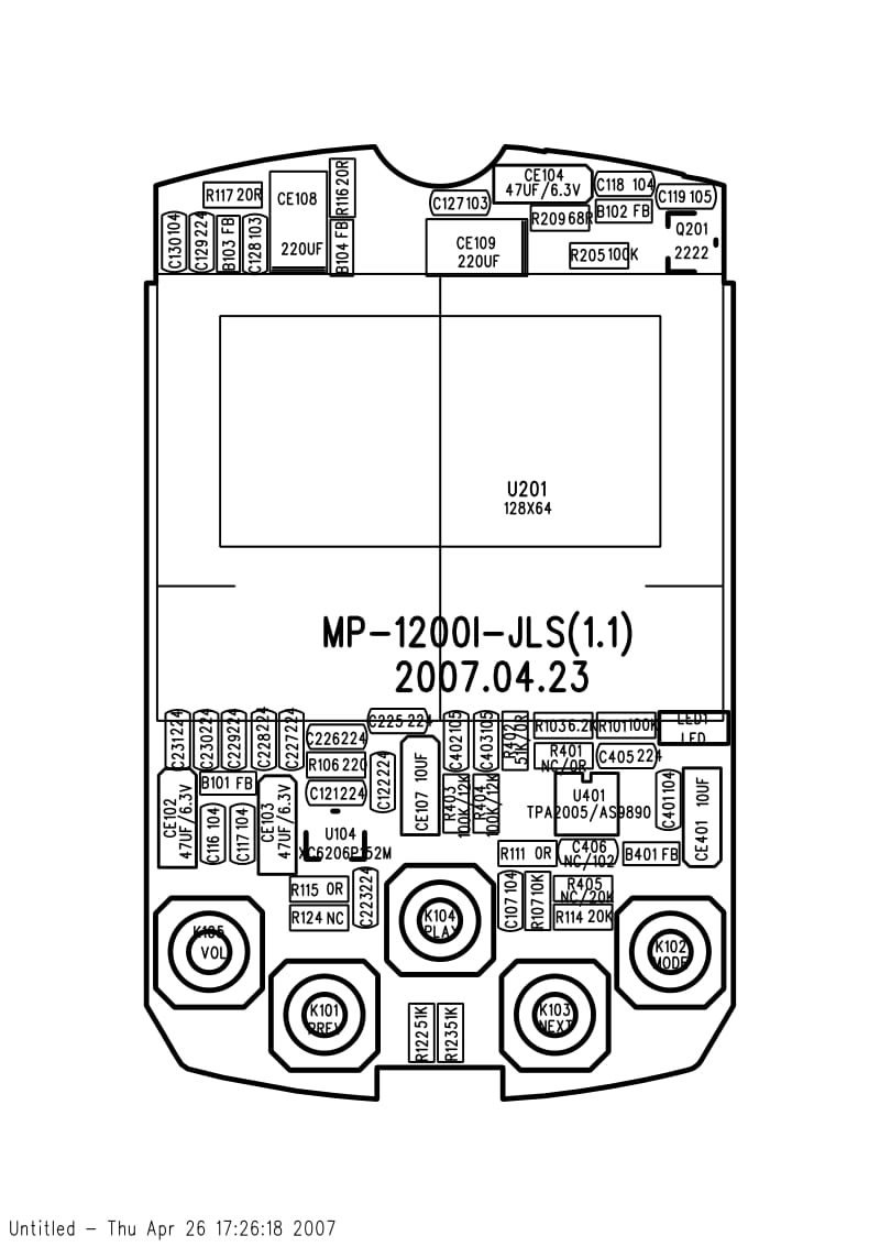 MP3、MP4维修资料：汇影HY-681-板号MP-12001-ATJ2091N电路图.pdf_第1页