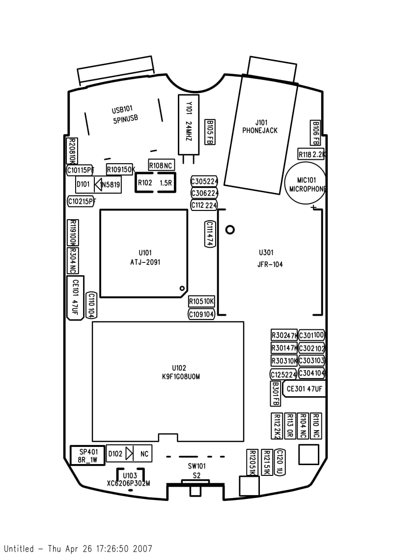 MP3、MP4维修资料：汇影HY-681-板号MP-12001-ATJ2091N电路图.pdf_第2页