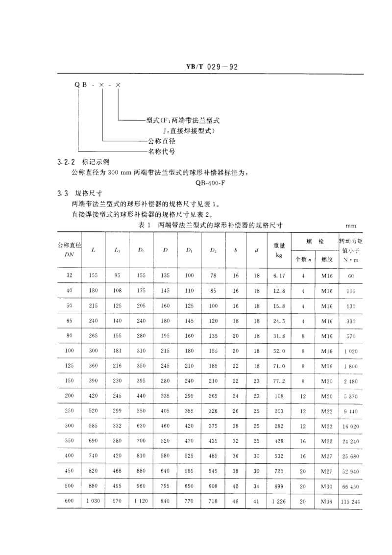 YB／T 029-1992 通用球形补偿器技术条件.pdf_第3页