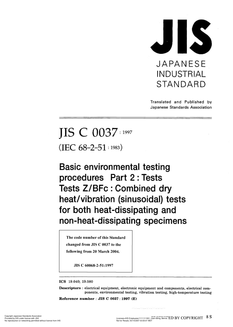 JIS-C-60068-2-51-1997-R2002-ENG.pdf_第1页