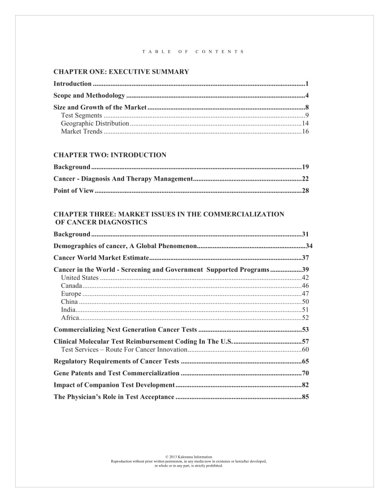 The World Market for Cancer Diagnostics, 5th Edition： Precision and Personalized Testing Arrives.pdf_第3页