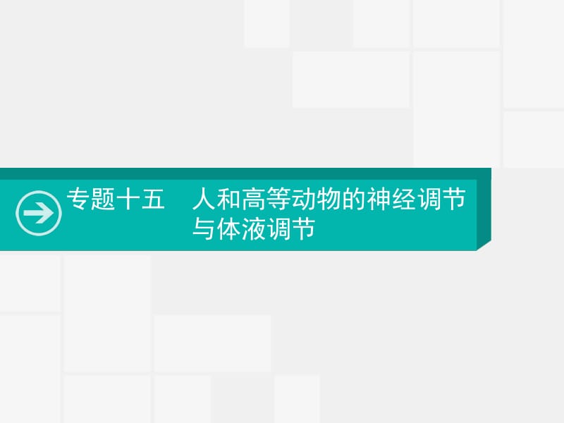 2020届高考生物一轮课件：专题十五　人和高等动物的神经调节与体液调节 .pdf_第1页