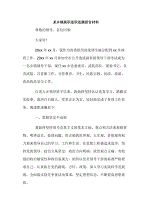 某乡镇副职述职述廉报告材料.doc