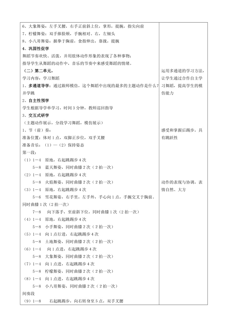 小学三年级舞蹈《颜色歌》教案.doc_第2页