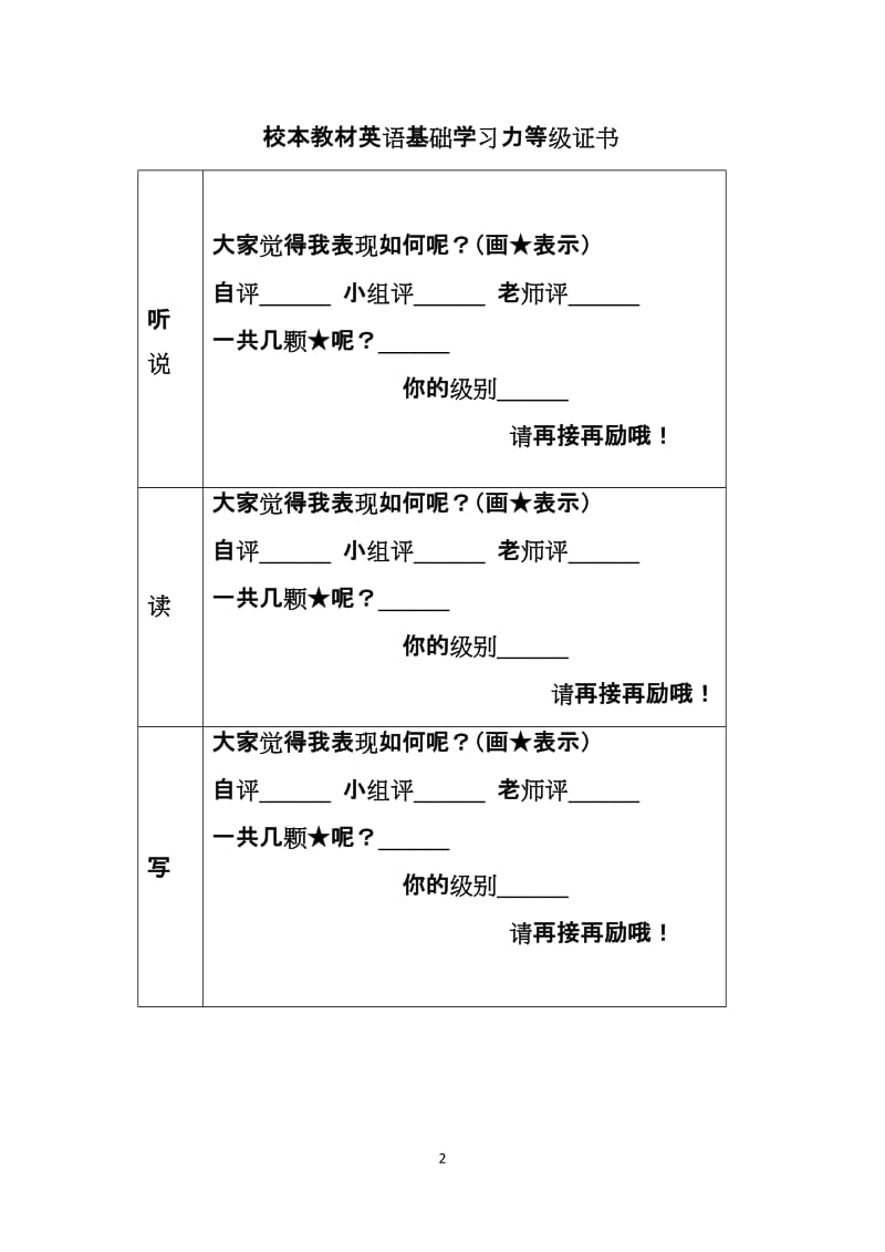 小学校本教材英语基础学习力等级考试考级细则.doc_第2页