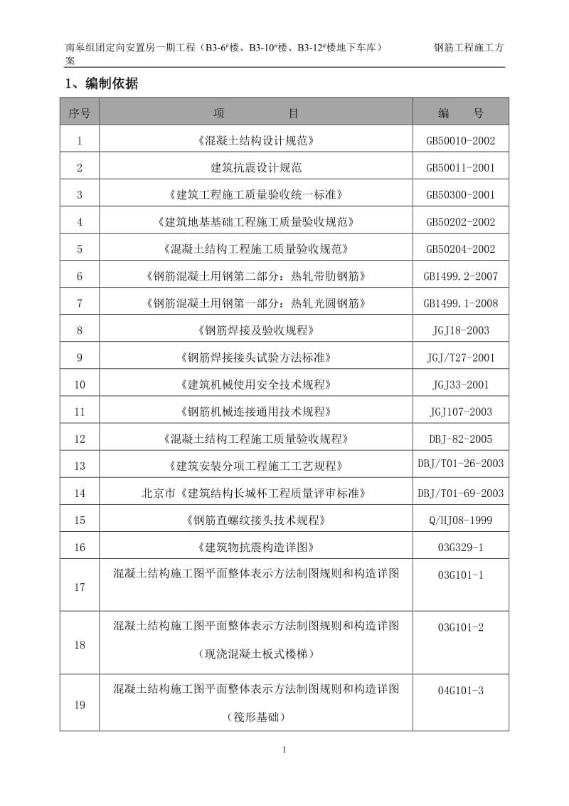 定向安置房一期工程钢筋工程施工方案.doc_第1页