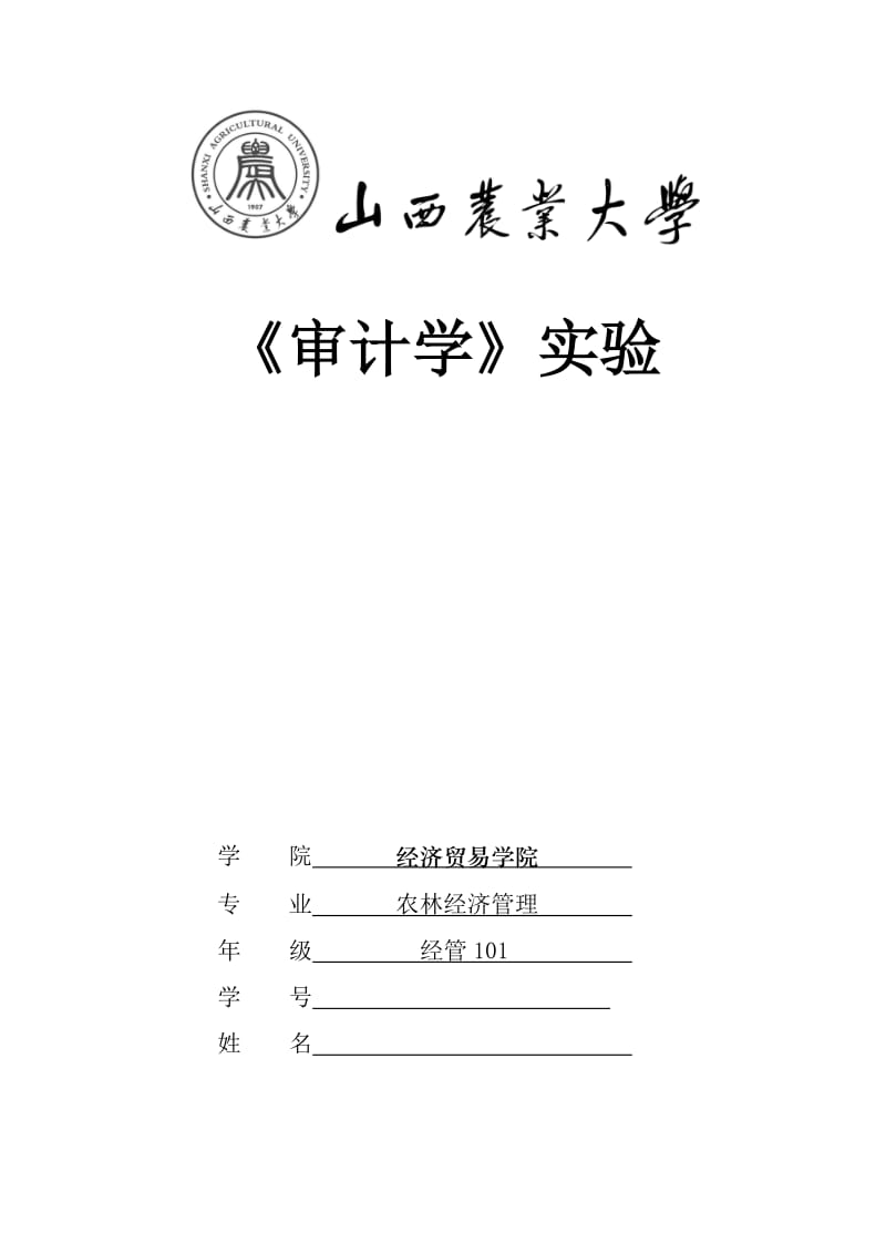 审计学实验审计试验实验作业.doc_第1页