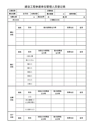 建设工程参建单位管理人员登记表.doc