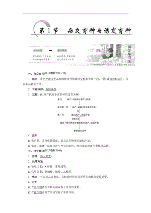 2019-2020学年高一生物人教版必修二教学案：第6章 第1节 杂交育种与诱变育种 Word版含答案.doc