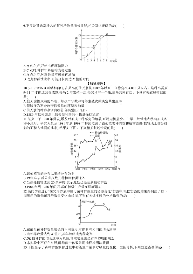 2020届浙江高考生物（选考）专题训练：19种群与群落 Word版含解析.docx_第2页