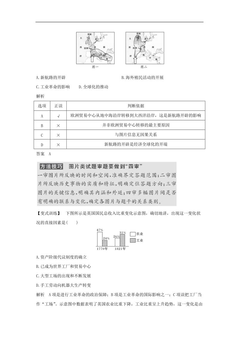 浙江专用2018_2019学年高中历史专题五走向世界的资本主义市场专题提升学案人民版必修.doc_第3页