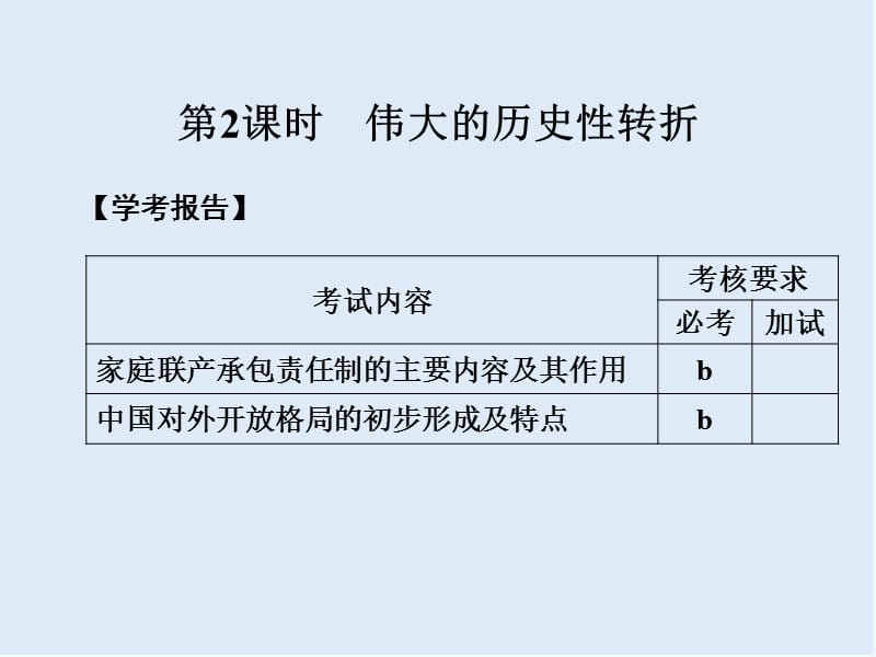 2019-2020学年高中历史人民版浙江专用必修二课件：专题3 第2课时伟大的历史性转折.ppt_第1页