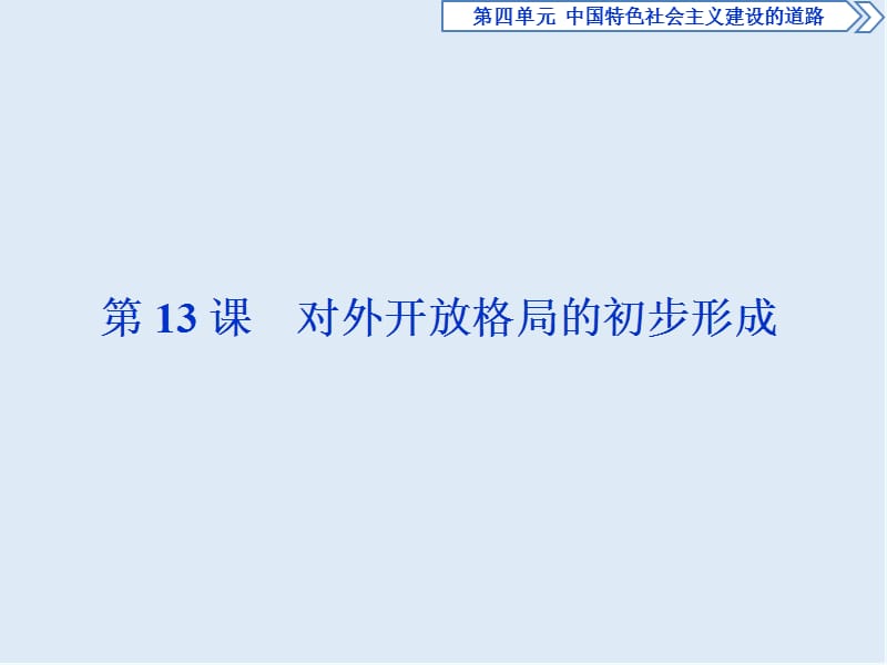 2019-2020历史人教版必修2课件： 第13课 对外开放格局的初步形成 课件（30张）.ppt_第1页