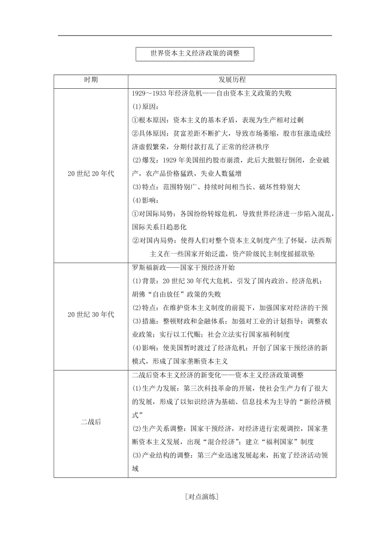 （通用版）2020年高考历史二轮复习检测： 板块五 全球趋势下的多元世界 板块串讲 现代世界专题线索归纳学案.doc_第3页