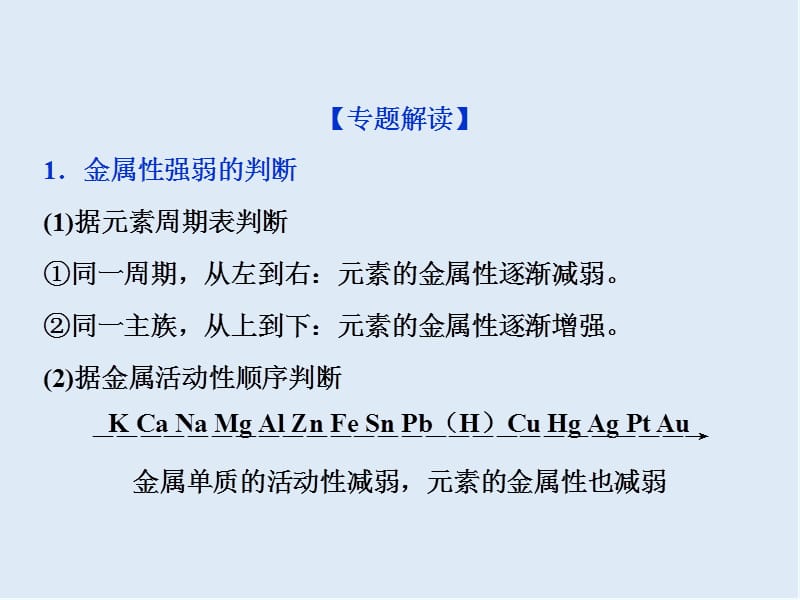 2019-2020学年新素养培优同步人教版化学必修二课件：1.2 微专题突破1　元素的金属性与非金属性强弱的判断 .ppt_第2页