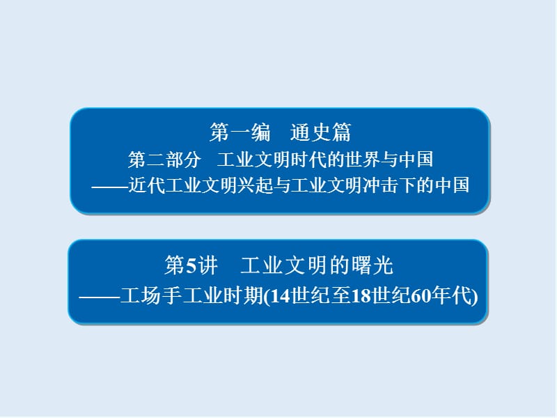 人教版2020届高三历史二轮复习课件：第一篇 第5讲 工业文明的曙光 1-5 知识整合 .ppt_第2页