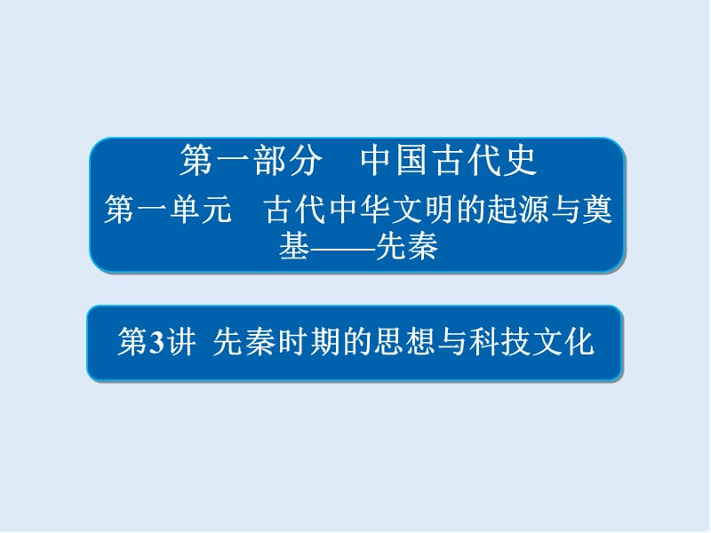 2019版历史一轮通史版课件：1-3 先秦时期的思想与科技文化 .ppt_第1页