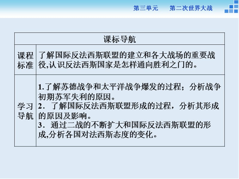 2019-2020高中历史人教版选修3课件： 第三单元第5课 第二次世界大战的扩大 课件（26张）.ppt_第3页