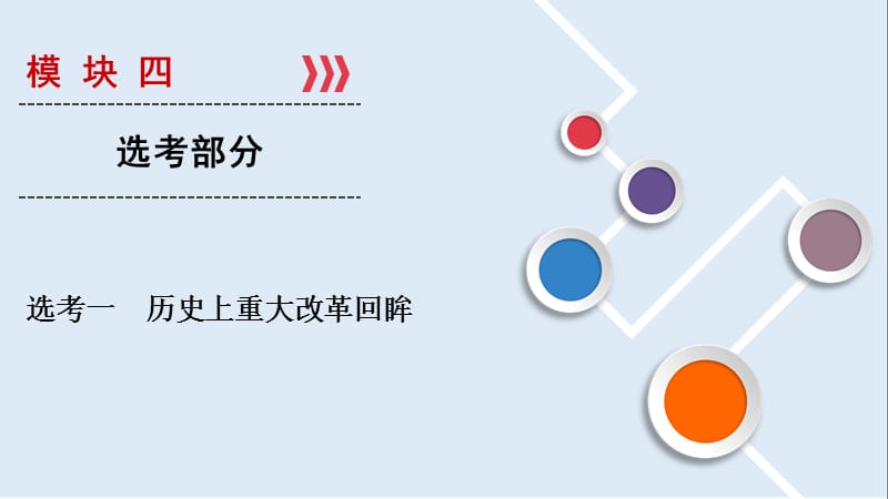 2019大一轮高考总复习历史（人民版）课件：选考1 历史上重大改革回眸.ppt_第1页