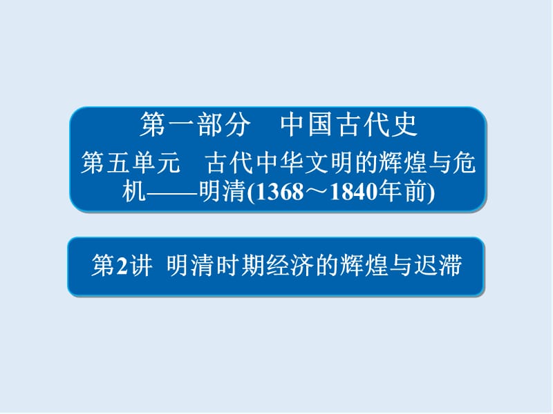 2019版历史一轮通史版课件：5-2 明清时期经济的辉煌与迟滞 .ppt_第1页