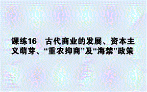 2019版高考历史一轮复习精选课练刷题辑（PPT版）全国通用（含最新2020年模拟题）：课练 16.ppt