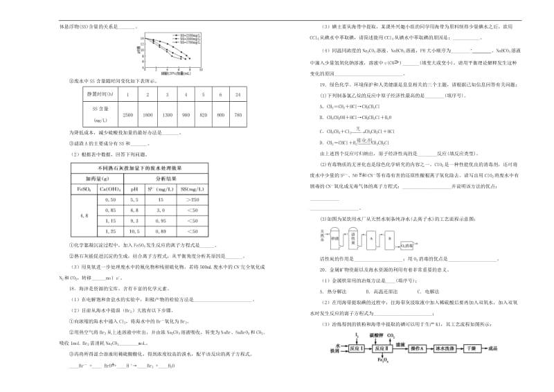 备战2020年高考化学一轮复习单元训练金卷第十四单元化学与自然资源的开发利用A卷含解析2.doc_第3页