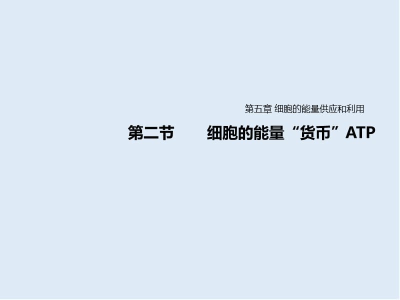 2019-2020学年高中生物人教版（2019）必修一课件：第五章 第2节 细胞的能量“货币”ATP .ppt_第1页