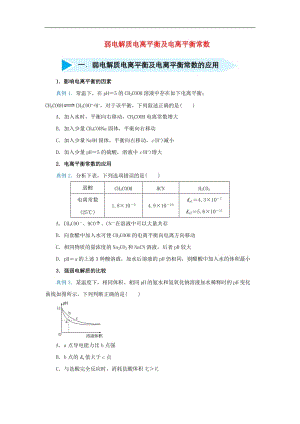 2020届高考化学精准培优专练十六弱电解质电离平衡及电离平衡常数（含解析）.docx