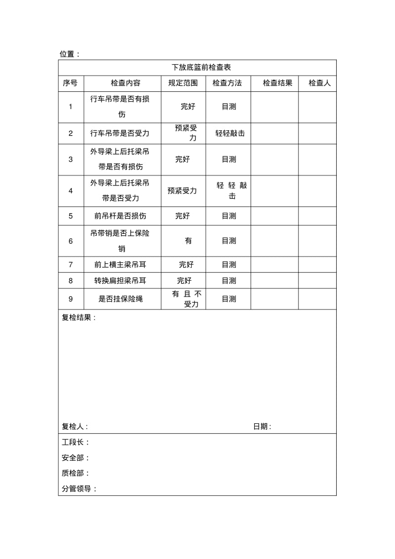 挂篮检查表(最新).pdf_第1页