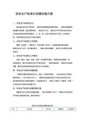 股份公司安全生产标准化创建实施方案.pdf