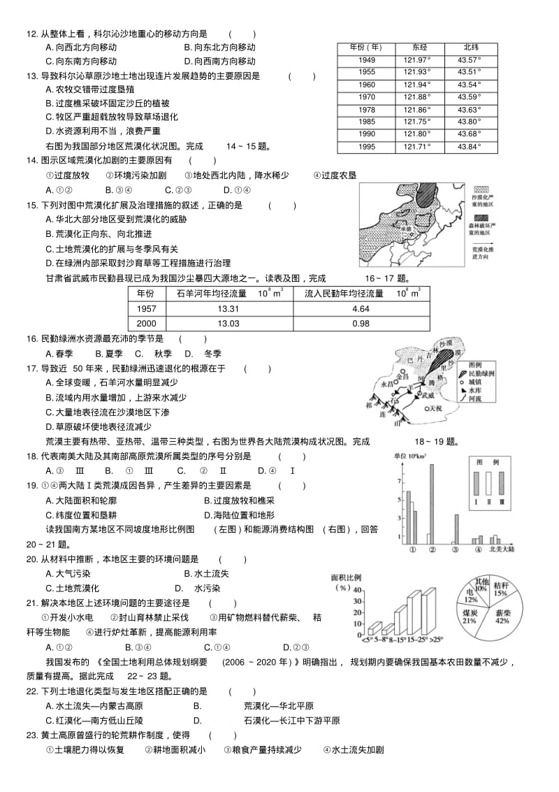 土地荒漠化测试题.pdf_第2页