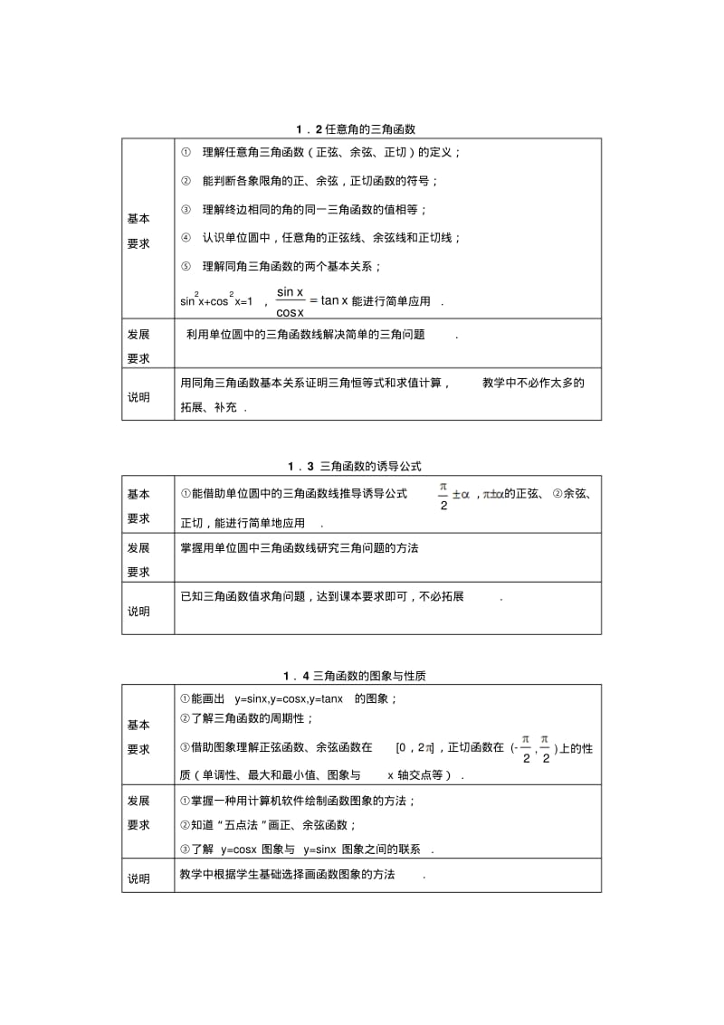 人教版高中数学必修4第一章人教版高中数学必修4第一章《三角函数》教材分析和教学建议.pdf_第3页