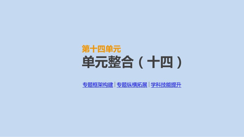 2019年高考人教版历史一轮复习课件：单元整合（十四） .pdf_第1页