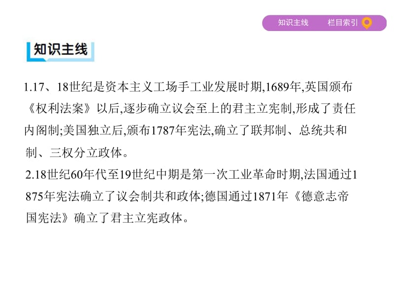 2019高考历史二轮通史课件：专题二 专题横向整合2　近代欧美资产阶级代议制的确立及马克思主义的诞生与实践 .pdf_第3页