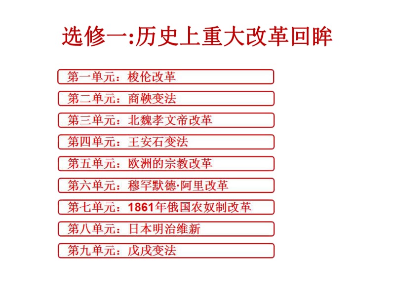 2019届艺考生文化课冲刺点金历史课件：第二十讲 选修一：历史上重大改革回眸 （共91张PPT） .pdf_第1页