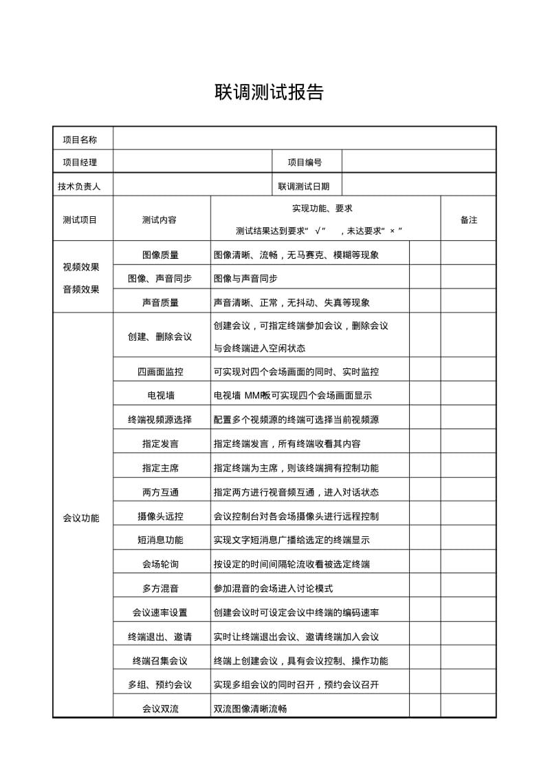 系统联调测试报告视频会议.pdf_第1页