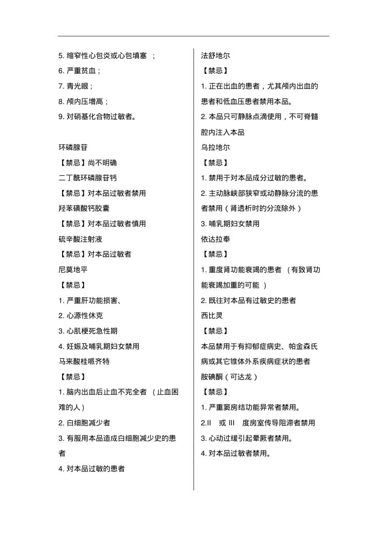 2015年常用药品禁忌症-终版纯净版DOC.pdf_第2页