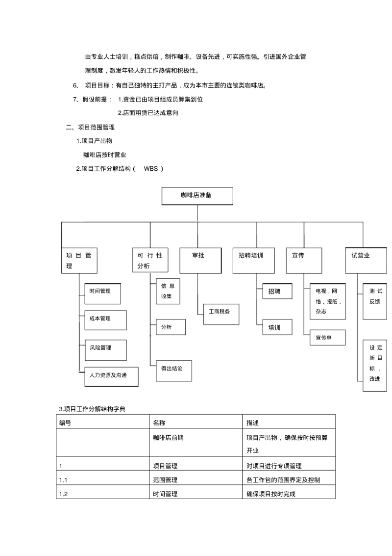 [精品]项目管理课程设计咖啡馆项目设计DOC.pdf_第3页