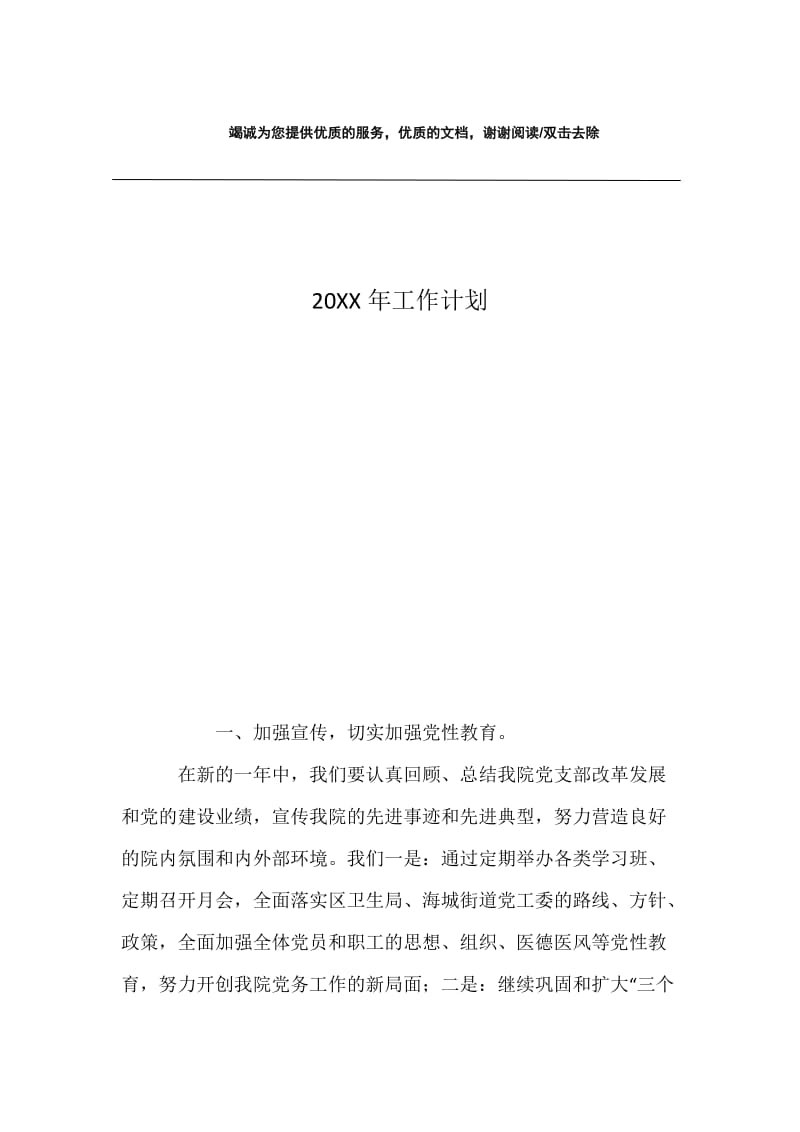 20XX年工作计划.docx_第1页