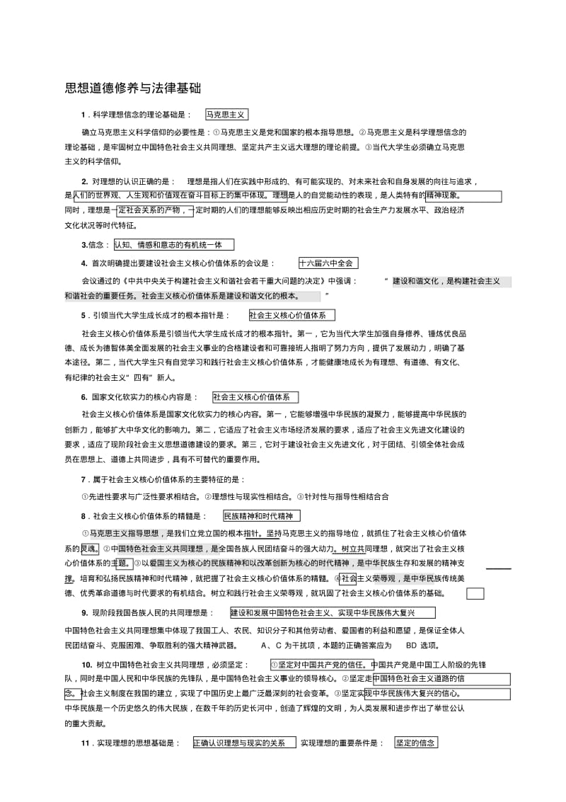 【2019年整理】思想道德修养与法律基础知识点总结8.pdf_第1页