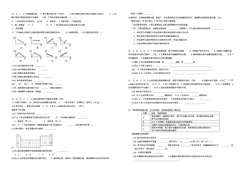 最新高中化学选修三物质的结构与基础第一章测试题.pdf_第2页