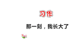 部编人教版五年级语文下册第一单元《习作：那一刻,我长大了》精品课件.pdf