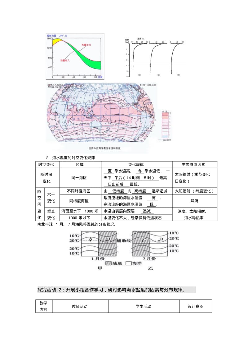 高二鲁教版地理选修二海洋地理1.2海水性质与海水运动原创教案(第一课时).pdf_第3页