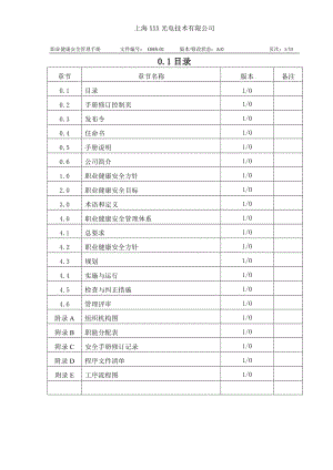 光电技术公司职业健康安全管理手册.doc