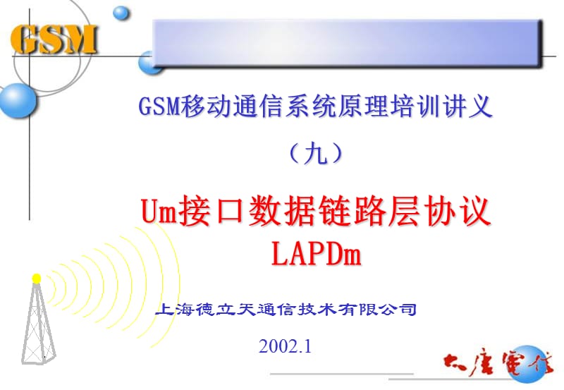 GSM移动通信系统原理培训讲义（九）-Um接口数据链路层协议LAPDm.ppt_第1页
