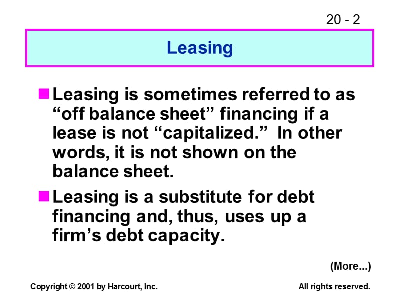 Fundamentals of Financial Management-CHAPTER 20 Hybrid Financing Preferred Stock, Leasing,Warrants, and Convertibles.ppt_第2页